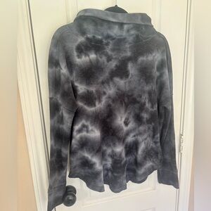 Maeve Anthropologie Turtleneck Waffle Knit Distressed Thermal Gray Tie Dye M